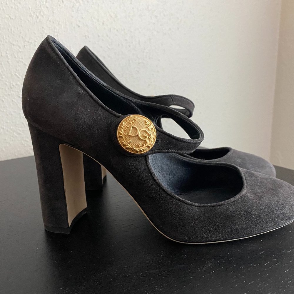 Dolce & Gabbana Black Suede Mary Janes